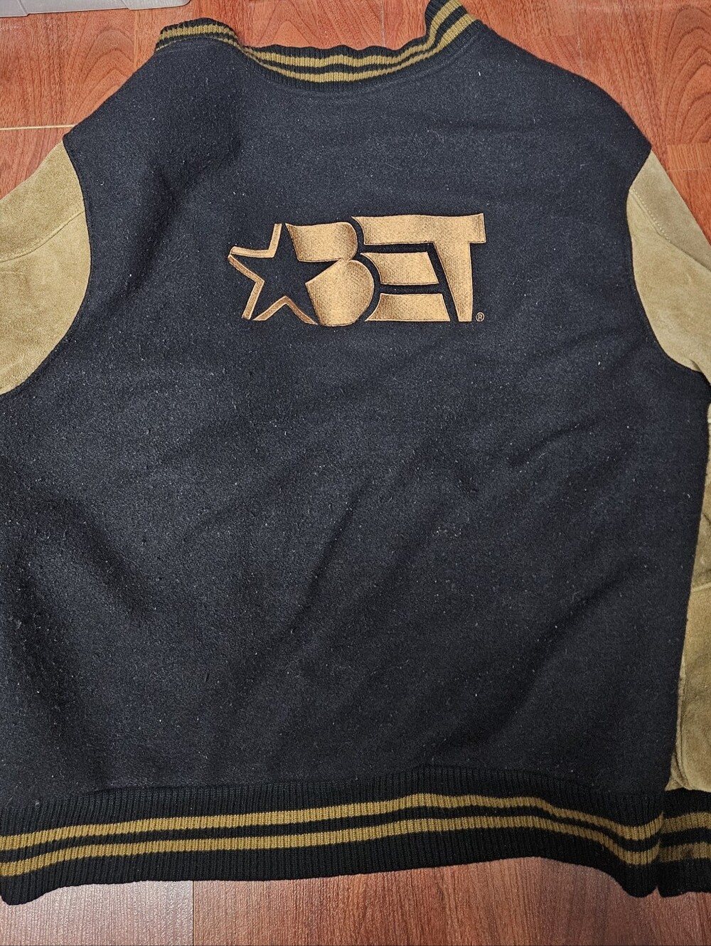Black & Gold Varsity Bomber Jacket